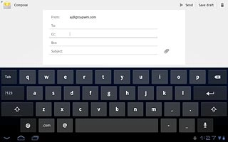 Press Cc or Bcc.Key in the first letters of the required contact.Matching contacts are displayed.