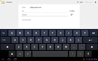 Press Subject.Key in a subject for the email message.