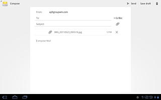 Press Send when you have finished your email message.