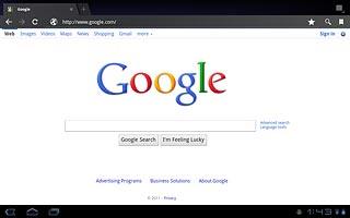 Press the address bar at the top of the display.