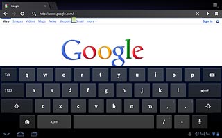 Key in the address of the required web page and press arrow right.