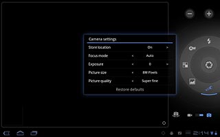 Press arrow right next to Store location to select On or Off.