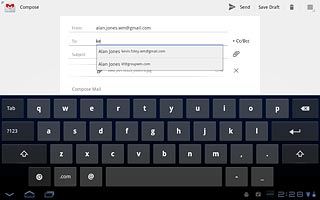 An email message containing the picture or video clip is created.Key in the first letters of the required contact.Matching contacts are displayed.Press the required contact.