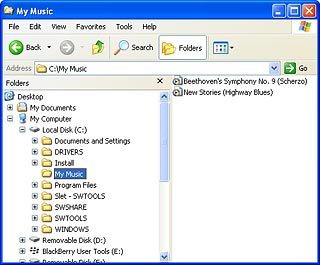 Go to the required folder in the computer's file system.