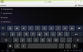 Key in the required destination and press arrow right.