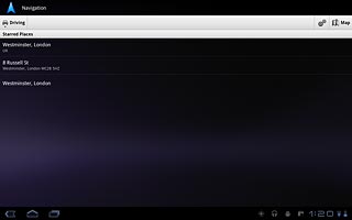 Your favourite locations are displayed.Press the required destination.