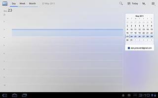 If required, slide your finger up or down on the month view at the right side of the display to select a different month.