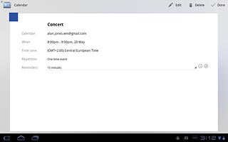 Press Done to return to the calendar.