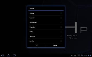 Press the required days.