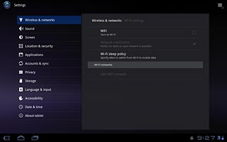 Press Wi-Fi to activate Wi-Fi.