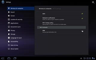 A list of Wi-Fi networks within range is displayed.Press the required network.