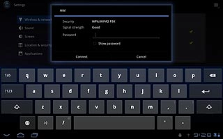 Follow the instructions on the display to select security settings, if required.Press Connect.