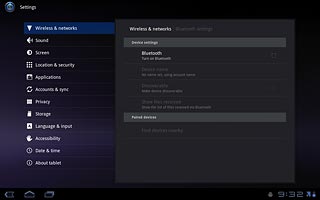 Press Bluetooth to activate or deactivate Bluetooth.
