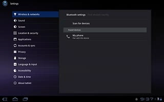 Press the required Bluetooth device.