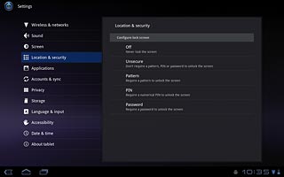 Press Pattern, PIN or Password.Follow the instructions on the display to change the lock code.