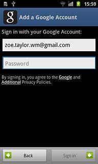Press Password and key in the password for your Google account.