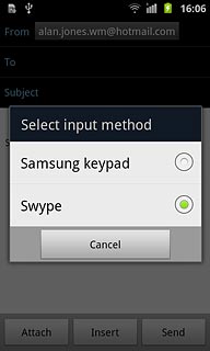 Press Swype or Samsung keypad.
