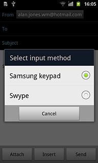 If you select Samsung keypad: