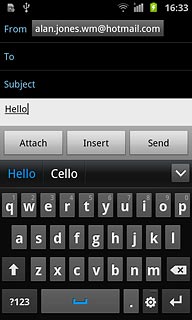 Press the required word to insert it.