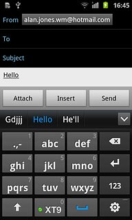 Press the required word to insert it.