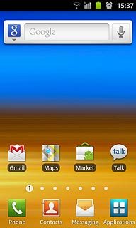The alarm icon shows that the alarm is set.Further information:Set the alarm