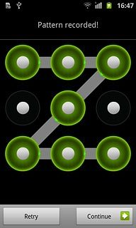 Press Continue.Repeat the selected phone lock code to confirm.