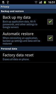 Press Factory data reset.