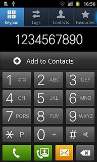Key in the required number and press the call icon.
