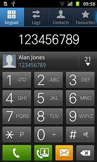 Key in the required number and press the video call icon.