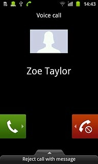 When you have an ongoing call, the new call is signalled by a sound.Press and drag the accept call icon right.