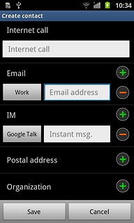 Press Email address and key in the required email address.