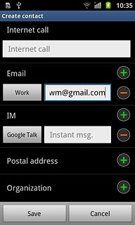 Press the field next to the email address.