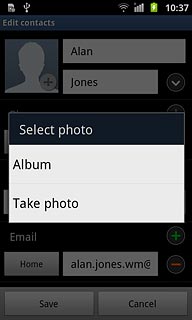To use a saved picture:Press Album.