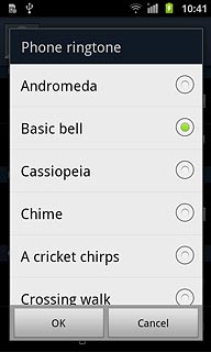 Press the required ring tone to listen to it.
