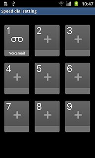 Press + on the required speed dialling key.