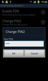 Key in a new four-digit PIN2 and press OK.