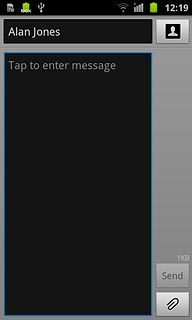 Press Tap to enter message.Write the text for your text message.