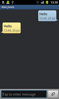 Press and hold the required text message until a pop-up menu is displayed.