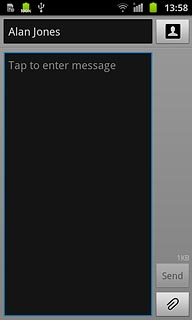 Press Tap to enter message.Write the text for your picture message.