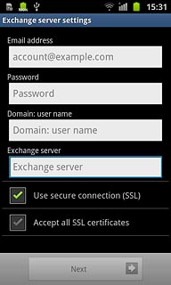 Press Use secure connection (SSL) to turn SSL encryption on or off.