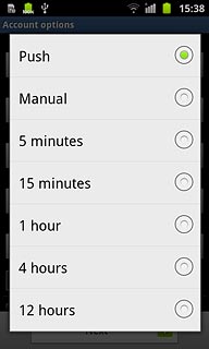 Press Push, Manual or the required frequency.Please note:Every time your phone connects to the server to synchronise, data charges will apply.