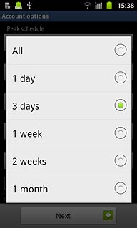 Press the required setting.