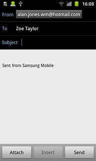 Press Subject.Key in a subject for the email message.