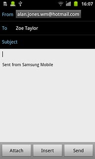 Press the message field.Write the text for your email message.