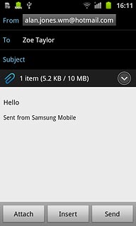 Press Send when you've finished your email message.