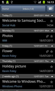 Press the required email message to read it.