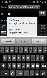 Press the required contact.