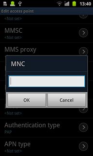 Key in 01 and press OK.