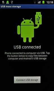 Press Connect USB storage.