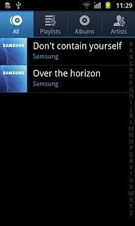 Press the required audio file or the required playlist.